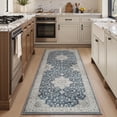 thumbnail image 2 of SIXHOME 2x8 Feet Washable Non-Slip Runner Rug - Traditional Distressed Vintage Blue Rug with Retro Floral Design, Ultra-Soft Indoor Carpet for Kitchens Doorways Bedroom, 2 of 7