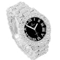 thumbnail image 3 of Charles Raymond Mens Silver Blinged Out Big Rocks with Roman Numerals Fully Iced Out Hip Hop Colorful Dial Wristwatch - ST10327 RN Single (Silver Black Panther), 3 of 3