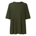 thumbnail image 4 of Plus Size T Shirts Women Crew Neck Fitted Shirt Basic Short Sleeves Summer Classic Tee Oversized Workout Shirts Women Army Green L, 4 of 4