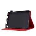 thumbnail image 4 of Embossed Tree PU Leather Flip Tablet Case for Amazon Kindle Fire 7 12th Generation 2022 Shockproof Protection Card Slots Holder Stand with Pen Slot & Auto Sleep/Wake Case Cover, Red, 4 of 9