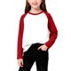 thumbnail image 1 of Cowsor Boys Girls T Shirts Casual Raglan Long Sleeve Tee Crewneck Color Block Cute Blouses Tops, 1 of 6