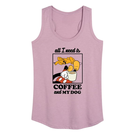 Mickey & Friends - Coffee And My Dog - Women's Racerback Tank Top