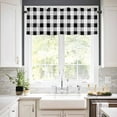 thumbnail image 3 of Black White Plaid Kitchen Valances for Windows 54x18 Inch Kitchen Curtains Valances Rod Pocket Spring Farmhouse Buffalo Checkered Bathroom Window Valances for Window Treatment Decor, 3 of 6