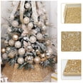 thumbnail image 4 of Collar de árbol de Navidad dorado champán con lentejuelas brillantes, collares de árbol de Navidad para árboles artificiales, falda de árbol de Navidad de 33.5 pulgadas, cubierta de base de soporte pa, 4 of 5