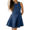 DarkBlue, variant on Womens Summer A Line Denim Overalls Dresses Casual Sleeveless Babydoll Zipper Tank Mini Jean Dress