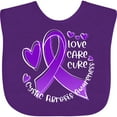 thumbnail image 3 of Inktastic Love, Care, Cure Cystic Fibrosis Awareness Purple Ribbon Boys or Girls Baby Bib, 3 of 4