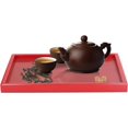 thumbnail image 4 of AVEKI Serving Tray, Red Solid Wood Fruit Plate for Kitchen Countertop (Square L) B0514, 4 of 8