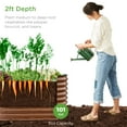 thumbnail image 2 of Best Choice Products 4x2x2ft Outdoor Raised Metal Oval Garden Bed, Planter Box for Vegetables, Flowers - Wood Grain, 2 of 7