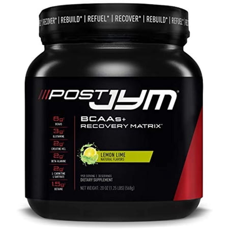 Post JYM Active Matrix - Post-Workout with BCAA's, Glutamine, Creatine HCL, Beta-Alanine, and More | JYM Supplement Science | Natural Lemon Lime Flavor, 30 Servings,1.25 Pound