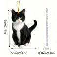 thumbnail image 3 of Cat Ornament Acrylic 2D Flat Funny Christmas Halloween Cats Decor Cute Black White Cat Hanging Gift for Tree Home Holiday Decor Car Interior Cat Lovers Decoration Pendant, 3 of 7