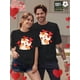 thumbnail image 2 of Couple'S Valentine'S Day T-Shirts, 100%, Cute Cartoon Animal Print, Crew Neck, Slight Stretch, All-Season, Sports Style, 200gsm Knit Fabric, Casual Trendy Matching Tops Tee For Adult, Men, Women, Tee, 2 of 7