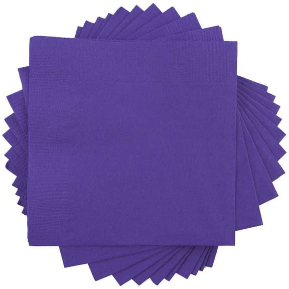 JAM Paper Bulk Medium Lunch Napkins, 6.5x6.5, 480/Box, Purple