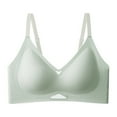 thumbnail image 2 of Under $5 Women Bra Plus Size Women's Jelly Soft Support Bra With Double Breasts Ultra Thin Underwear No Bra No Steel Rim Thin Shoulder Straps(Green,XXL), 2 of 5