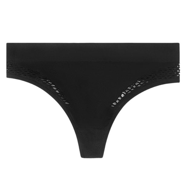 nsendm Female Underpants Adult Athletic Underwear Women Thong Women's Thong  Black Half Buttock Lace Lace Pure Non Marking Low Ladies Workout(Black, L)