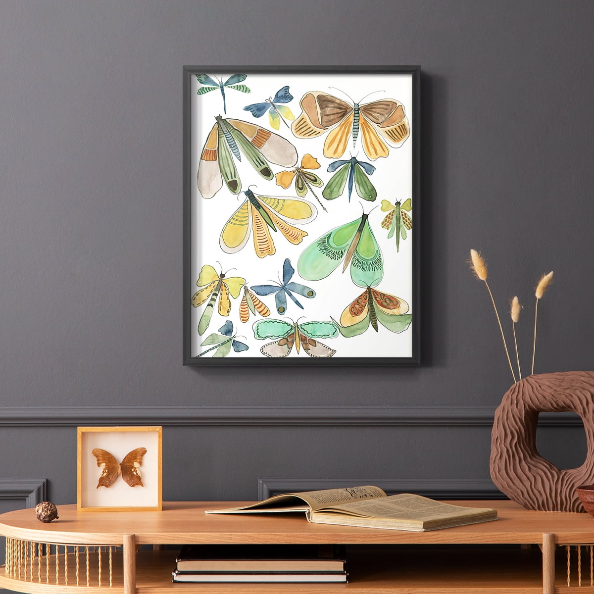 Wings Galore II Framed Print - Solid Wood in Single Picture Frame Solid Wood 2 Framed Print