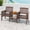Brown, variant on Costway Outdoor Fir Wood Loveseat with 2-Tier Side Table and 1.96" Umbrella Hole Brown