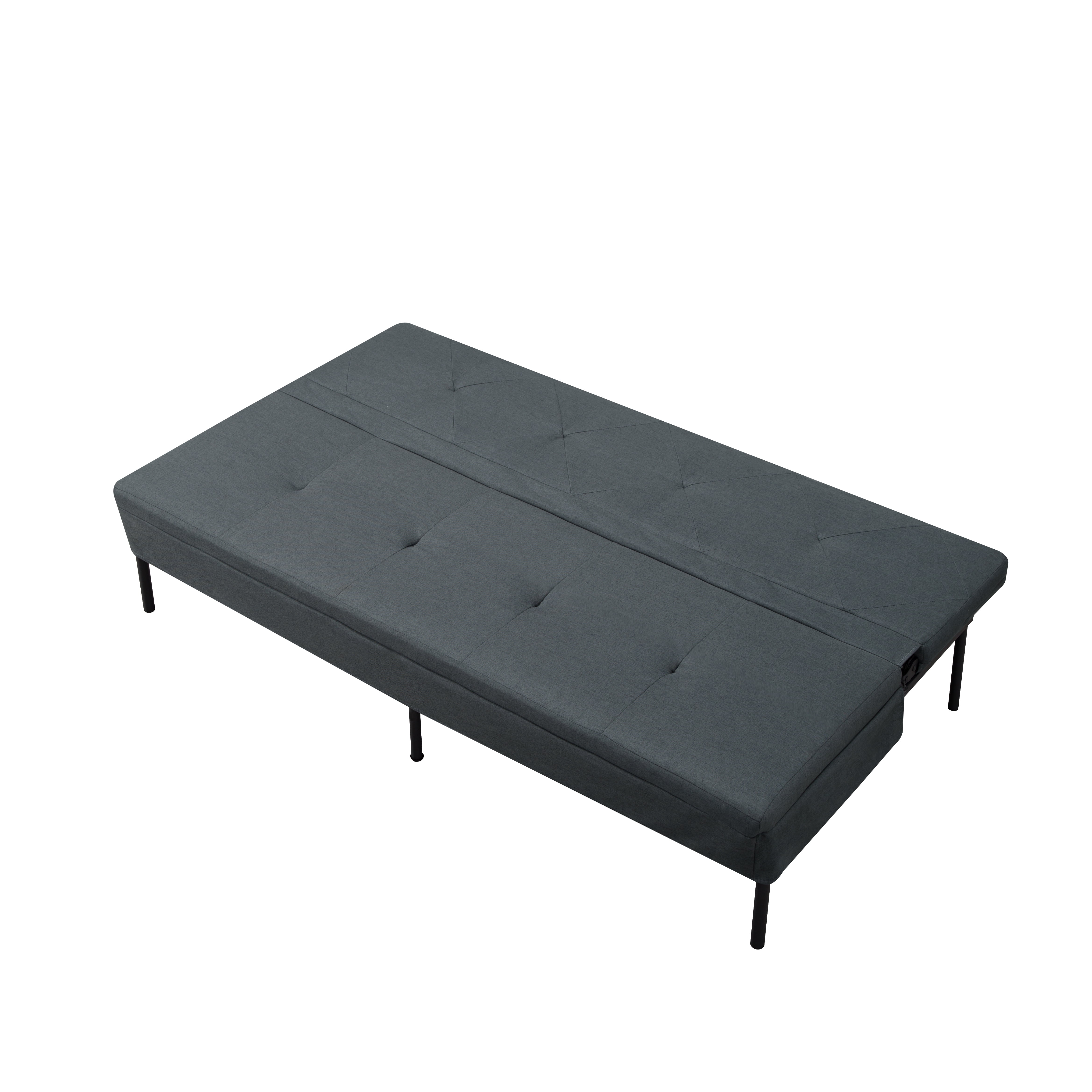 Gewnee 63" Modern Convertible Futon Sofa Bed, Pull-Out Sleeper with Adjustable Backrest(Gray)