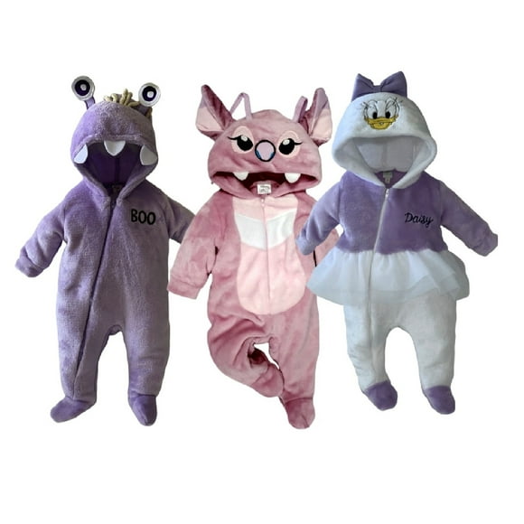 Kit 3 Mamelucos con Gorro Bordado Disney Boo, Angel, Daisy Disney KitB395