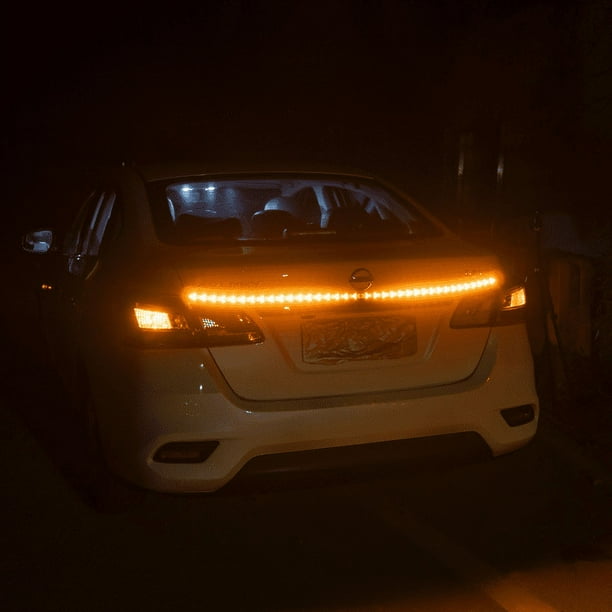 Barra de luces tipo serpentina para caja trasera de automóvil de 12 V - 24 V, señal de giro en espina de pescado, luz de freno de advertencia para camión, barra de luces de marquesina