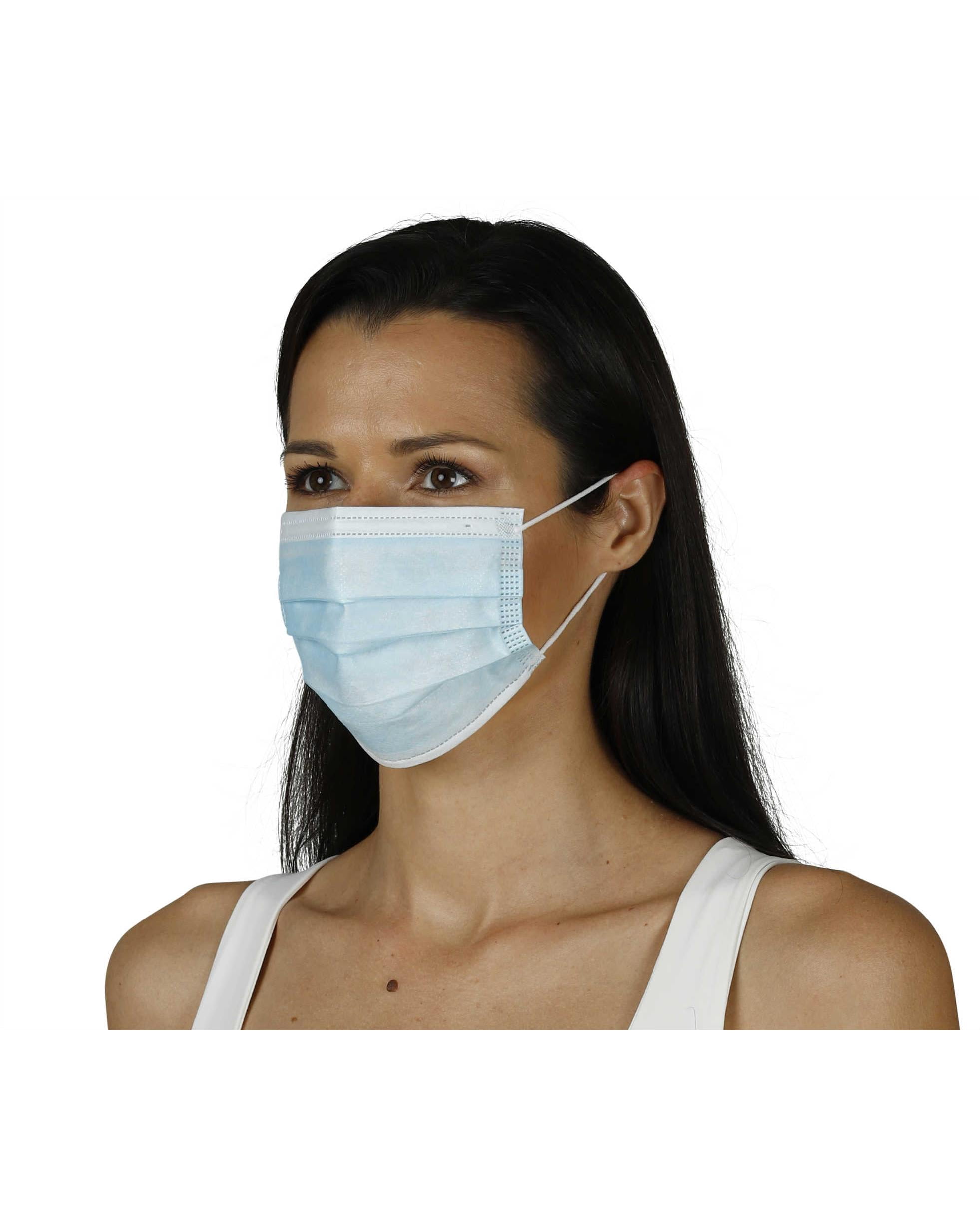 Disposable Face Mask Cover Breathable Dust Protection Mask, Blue, Size: 250