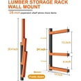 thumbnail image 2 of Lumber Storage Rack Wall-Mounted Lumber Racks Heavy Duty Wood Storage Rack with 6-Level Holds Up 720 LBS Sturdy Folding Garage Wood Organizer Orange Shelving Metal Shelf for Indoor & Outdoor- 4 Pack, 2 of 14