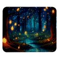 thumbnail image 1 of Alfombrilla de ratón cuadrada de 8,3 x 9,8 pulgadas, diseño de bosque de luciérnagas para juegos de portátil, base de goma antideslizante con bordes cosidos, accesorio de escritorio para, 1 of 7