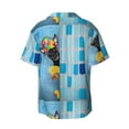 thumbnail image 2 of Disketp Men's Hawaiian Prague Ratter Dog in Bathtub Print Shirts Button Down Holiday Beach Shirts-Small, 2 of 7