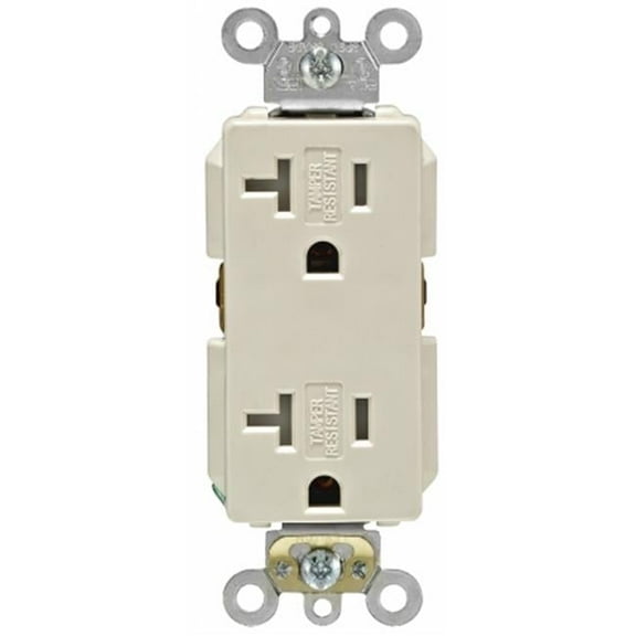 Leviton Mfg  20 Amp Light Almond Decora Plus Duplex Receptacle