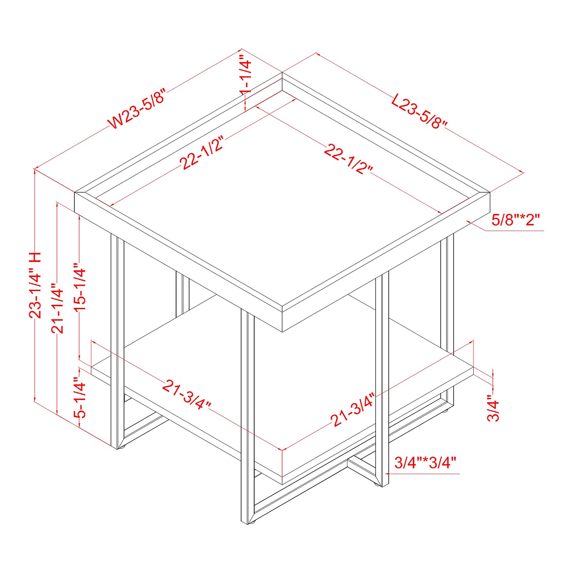 Furniture of America Jure 1-Shelf End Table, Black