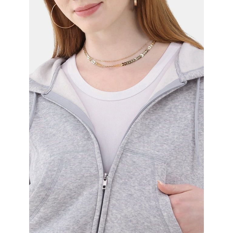 No Boundaries Cropped Fleece Zip Hoodie, Women's - Walmart.com No Boundaries Cropped Fleece Zip Hoodie, Women's - Walmart.com
