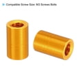 thumbnail image 4 of M3 Aluminum Spacers, 6 Pcs Metal Spacer Aluminum 3mm ID x 5mm OD x 8mm L Threaded Spacer Screw Standoff Round, Golden, 4 of 5