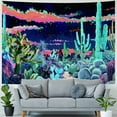 thumbnail image 4 of Shiartex  light Plants Tapestry Trippy Space Tapestries Reactive Cactus Tapestry Floral Aesthetic Tapestry in The Dark Tapestry Wall Hanging for Bedroom Decor 40x30inch, 4 of 6