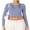 Blue, variant on Michellecmm Womens Striped Crop Tops Fitted Round Neck Long Sleeve T-Shirt