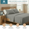 thumbnail image 2 of Casa Platino 100% Cotton Flannel Sheet Set 4 Piece Deep Pocket Bedding Sheets, Full Size Silver Grey, 2 of 8