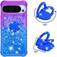 thumbnail image 2 of Gradient Quicksand Case for Google Pixel 9 Pro/Pixel 9 2024 with Ring Kickstand, Bling Sparkle Colorful Liquid Glitter Cover Case for Google Pixel 9 Pro. JB-Purple Blue, 2 of 7