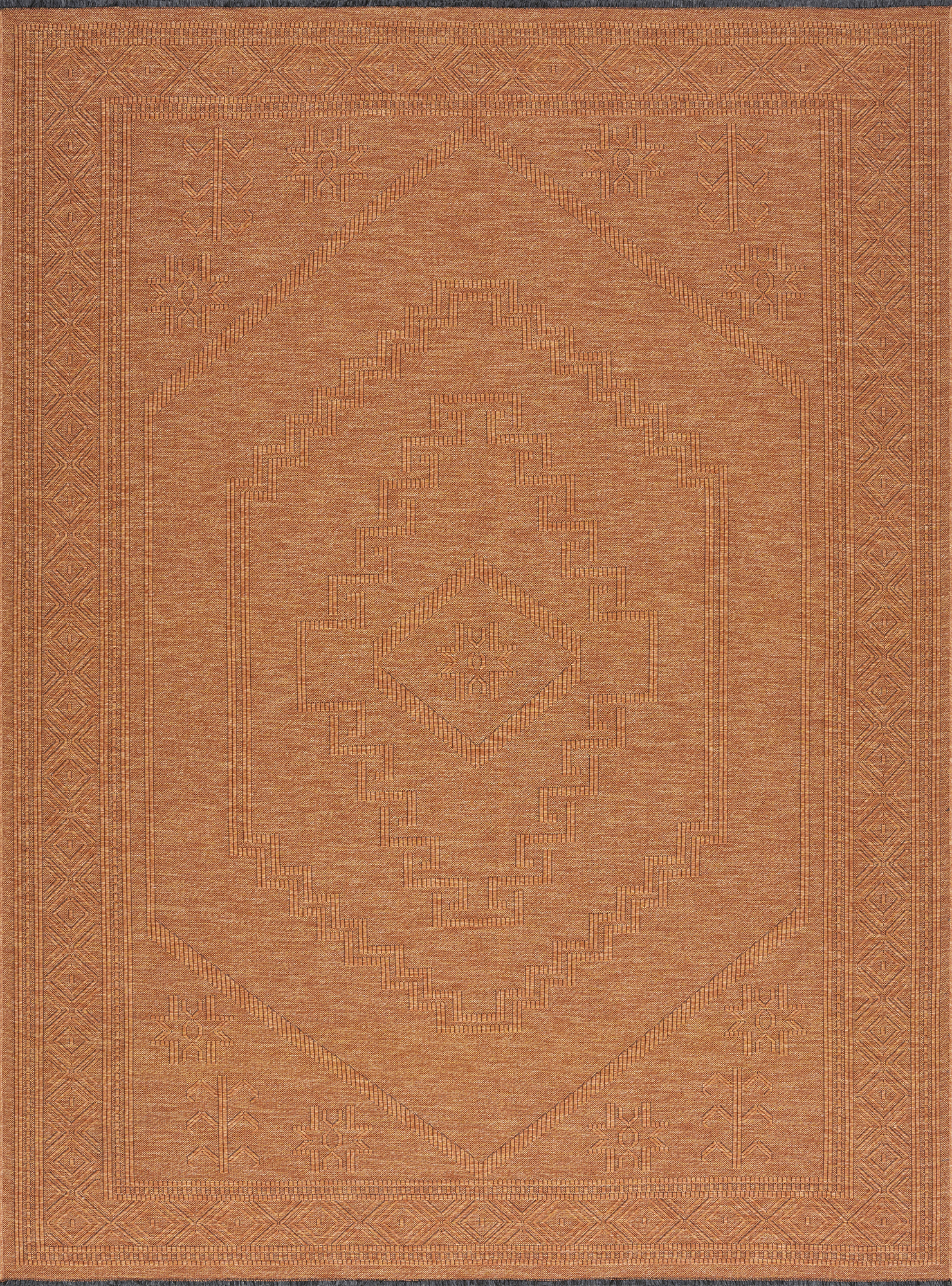 Alma Transitional 5' x 7' Orange and Copper, Machine Washable Polyester & Cotton Indoor Area Rug