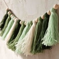 thumbnail image 5 of Orangide Boho Tassel Garland 59 Inch with Wooden Beads and Macrame Fringe, Colorful Yarn Bunting for Nursery, Bedroom, and Party Decor, Perfect for Boho Wall Hanging and Baby Shower, 5 of 7