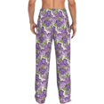 thumbnail image 3 of Daiia Violets Flowers Men's Sleep Pant with Pockets and Drawstring,Pajama Pants-Medium, 3 of 9