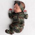 thumbnail image 3 of Newborn Baby Boys Girls Camouflage Footed Romper Jumpsuit Bodysuit Headband Outfit Set Clothes, 3 of 9