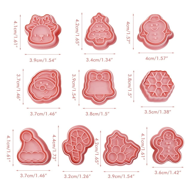 8 Pcs/10 Pcs Coupe-Biscuits 3D Moule à Biscuits de Noël Moule de Cuisson Presse à Main Tampon Biscuits