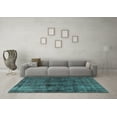 thumbnail image 3 of Ahgly Company Machine Washable Indoor Round Oriental Turquoise Blue Industrial Area Rugs, 7' Round, 3 of 4