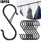 thumbnail image 2 of Ganchos S de alta resistencia para colgar ropa, toallas, plantas, hogar, cocina, puerta, armario, almacenamiento de jardín, diseño de hebilla de seguridad, 10/5/1 piezas, 2 of 4