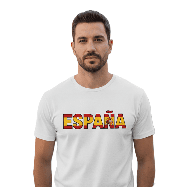 Playera Blanca Unisex Estampada España