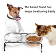 thumbnail image 2 of GDCZ Glass Raised Cat or Small Dog Bowls with Heighten Metal Stand and Non Slip Bottom for Pet Food and Water Dishes,18 Ounces Transparent, 2 of 6