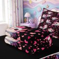 thumbnail image 5 of Manfei Ocean-Themed Axolotl Zipper Twin Comforter Sets with Fitted Sheet and 2 Pillowcases,Watercolor Salamander Print Zipper Bedding Set,Black Reversible,4-Piece, 5 of 7