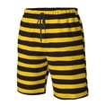 thumbnail image 4 of Logiee Bee Stripe Print Mens Swim Trunks Quick Dry Board Shorts,Breathable Hawaii Beach Shorts Swimwear Bathing Suits-, 4 of 6