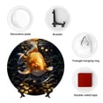 thumbnail image 4 of Disketp Golden Koi And Treasure Ceramic Plate Dinner Plates Bone China Decorative Plates Art Ceramic Ornaments for Wall Hanging Decoration -8in, 4 of 6