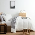 thumbnail image 3 of Nestl Boho 3 Piece Duvet Cover Set, Tufted Embroidery Double Brushed Duvet Cover with Button Closure with 2 Pillow Shams, King (90"x104") - White, 3 of 8