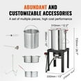 thumbnail image 2 of KFFKFF Deep Fryer for Turkey, Set of 30-qt Poultry and 10-qt Fish Steamer Cooker, Outdoor Seafood Frying Pot made of Aluminum, Propane Gas Boiler with 54,000 BTU Burner, Comes with Baskets, 2 of 9