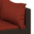 thumbnail image 5 of vidaXL Garden Corner Sofas with Cushions 2 pcs Brown Poly Rattan, 5 of 5